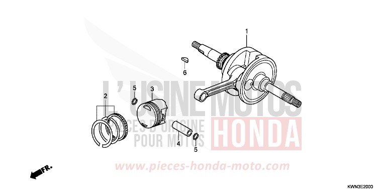 CRANKSHAFT/PISTON for PCX 125 PEARL SIENA RED (R320) from 2013